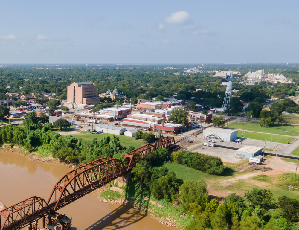 Aerial View of Brownwood and the Brazos River