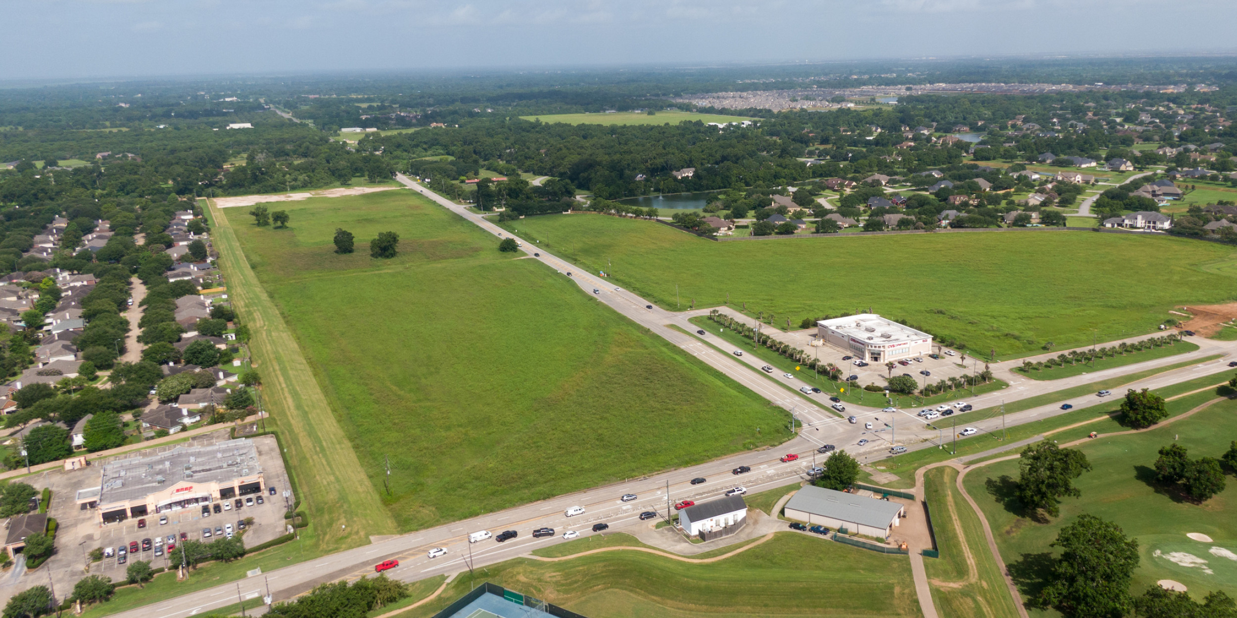 aerial photo of open land with richmond in the background