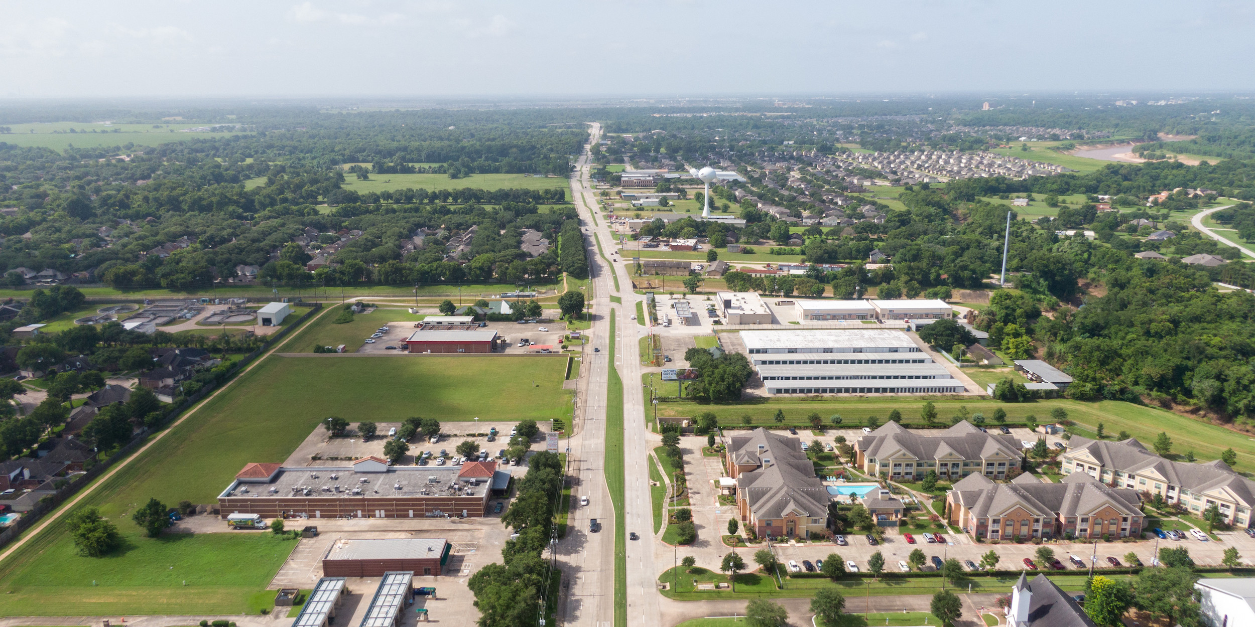 Aerial view of Main Road in Richmond